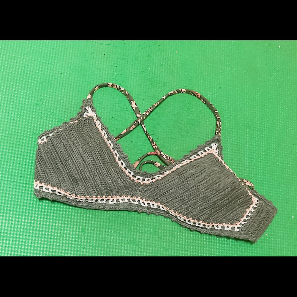 Xhileration green knit bikini